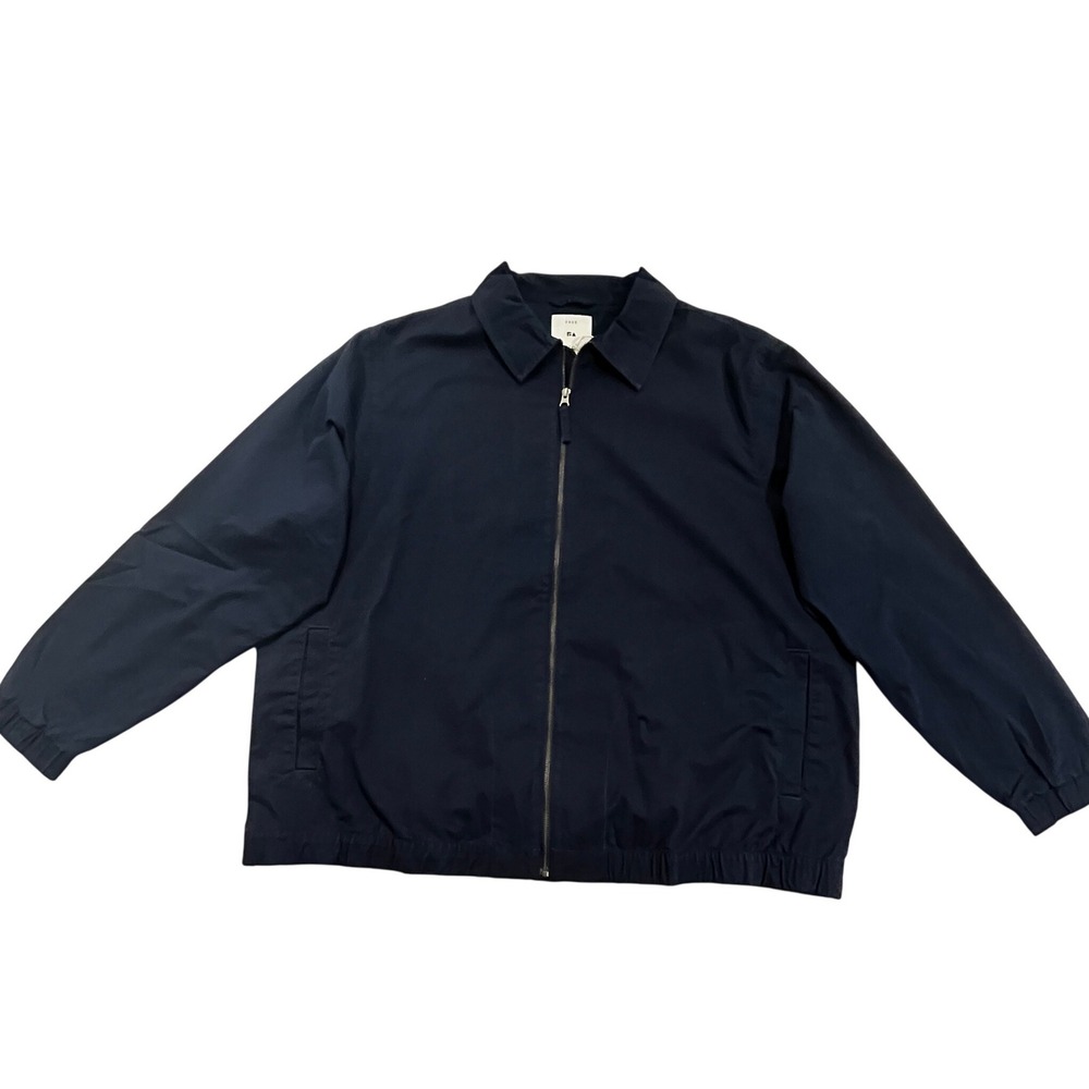 Free Assembly Coach Jacket Men 3XL Navy Blue Cotton Stretch Coastal Preppy - Picture 12 of 15